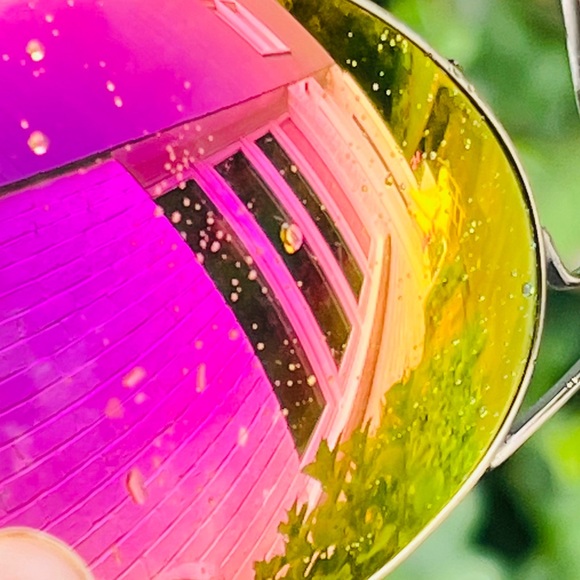 Ray Ban Aviators Gold Frames Pink Flash Mirrored Lenses - Picture 7 of 13